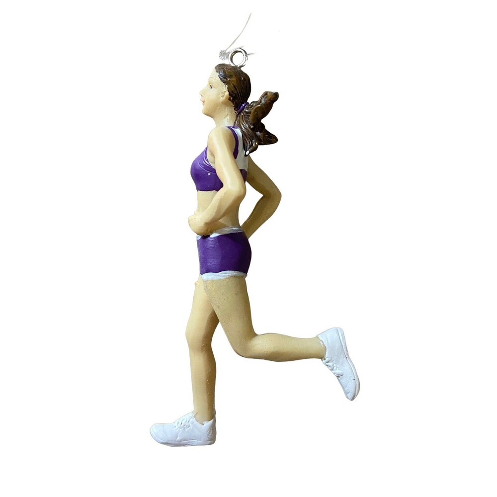 Gallarie II  NWT Female Runner  Resin Christmas Ornament Purple White 4 in